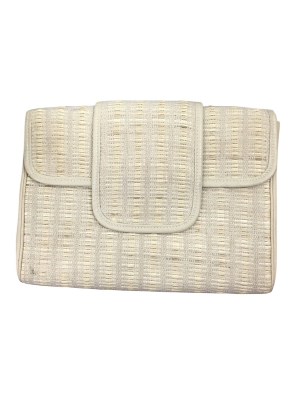 Vintage‎ Woven Tweed Leather Clutch Women’s Casual Vacation Chic Classic Retro